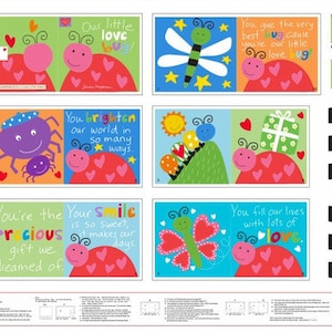 Huggable and Loveable Love Bug 3372PS-01 Cotton Quilting Fabric Book Panel
