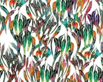 Eucalyptus Hinterland Australia Eucalypt Leaves White 3012M Cotton Quilting Fabric 1/2 YARD