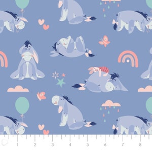 Winnie The Pooh Fabric 100% Cotton Fabric Fat Quarter Tumbler Cut Eeyore  Tigger Piglet Roo Baby Babies Fabric