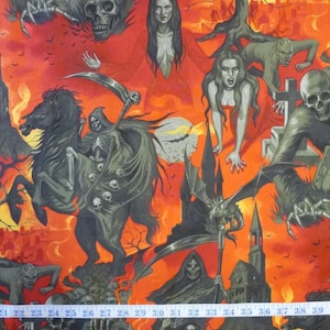 Midnight Shadows Fire Alexander Henry Cotton Quilting Fabric 1 YARD