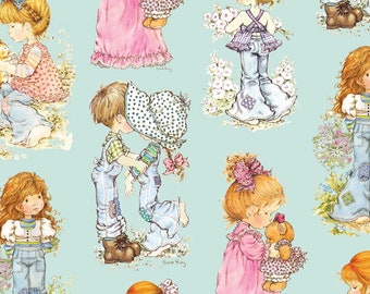 Sarah Kay With Love Characters Tossed Mint DV5049 Cotton Quilting