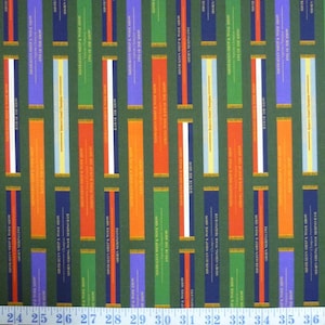Merino Muster Schapen en Wol Show Linten Groen Katoen Quilting Stof 1/2 YARD