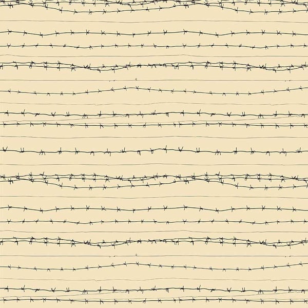 Anzac Day Remembering Day Barb Wire Cotton Quilting Fabric 1/2 YARD