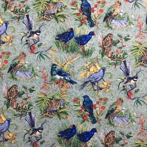 Chatter Birds Kiwi Neuseeland Baumwolle Quilt Stoff 1/2 HOF
