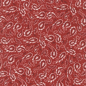 Sunset Rodeo Bandana Paisley Red Cotton Quilting Fabric 1/2 YARD