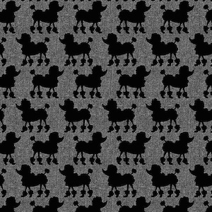 Bonjour Parisian Poodles Textured Ground Paris C8692-grey Cotton Quilting Fabric 1/2 Yard