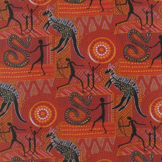 Australian Animals Koala Wombat Goanna Platypus Cotton Quilting Fabric Panel Fabric Craft