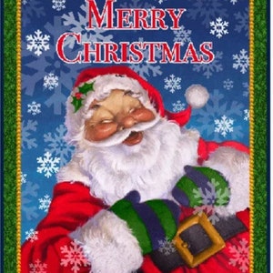 Jolly Ol&#39; Santa Laughing Santa 28813-X Cotton Quilting Fabric Panel