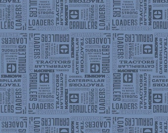 Vintage Raupe Text Blau C13842R-BLUE Quilting Stoff Baumwolle 1/2 HOF