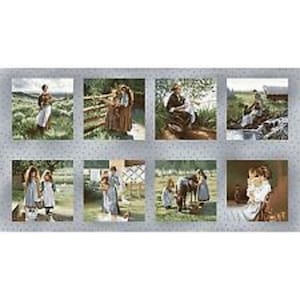 Maywood Pioneer Spirit Horses Chickens Cotton Quilting Fabric Panel