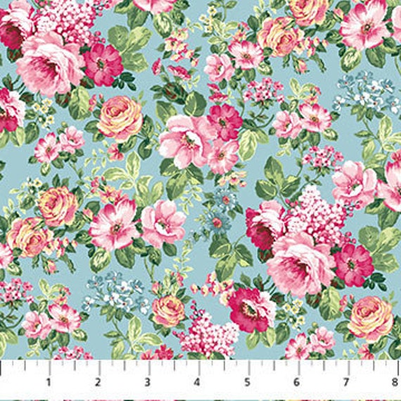 Tea for Two Feature Floral in Blue Tea for Two Feature Floral in Blue