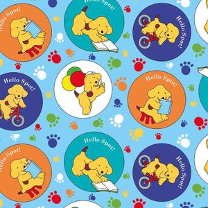 Tecido de algodão para quilting Spot the Dog Hello Spot Blue SP10011C1 1/2 JAR