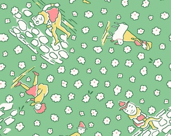 Story Time Humpty Dumpty Green Cotton Quilting Fabric 1/2 YARD