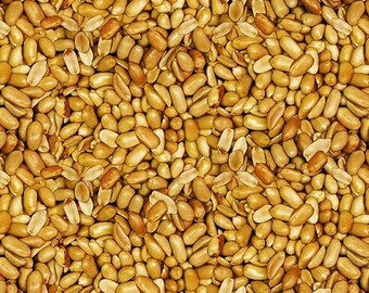 Ale House Beer Nuts Tela de acolchado de algodón natural 1/2 YARD
