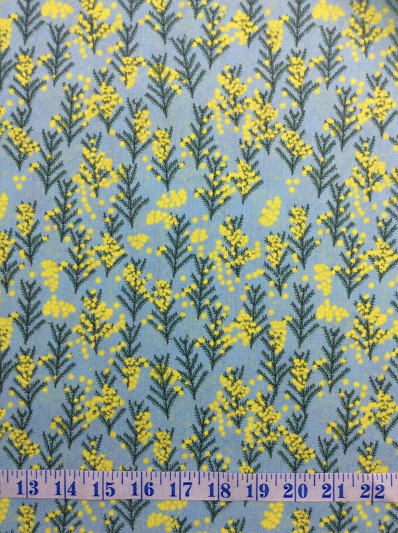 Outback Beauty Wattle Dance Sky Cotton Quilting Fabric 1/2 Etsy
