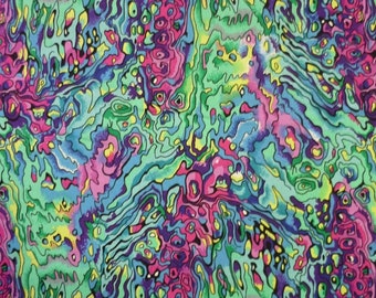 New Zealand Kiwi Crazy Paua Shell  Cotton Quilting Fabric 1/2 YARD