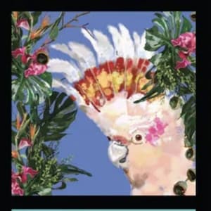 Botanische Vögel Australien Kakadus und Kookaburras DV3476 Baumwolle Quilten Stoff kleine Panel