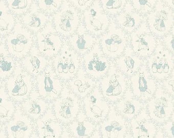 Peter Rabbit & Friends  Toile Cloud CD15863 CLOUD Cotton Quilting Fabric 1/2 YARD