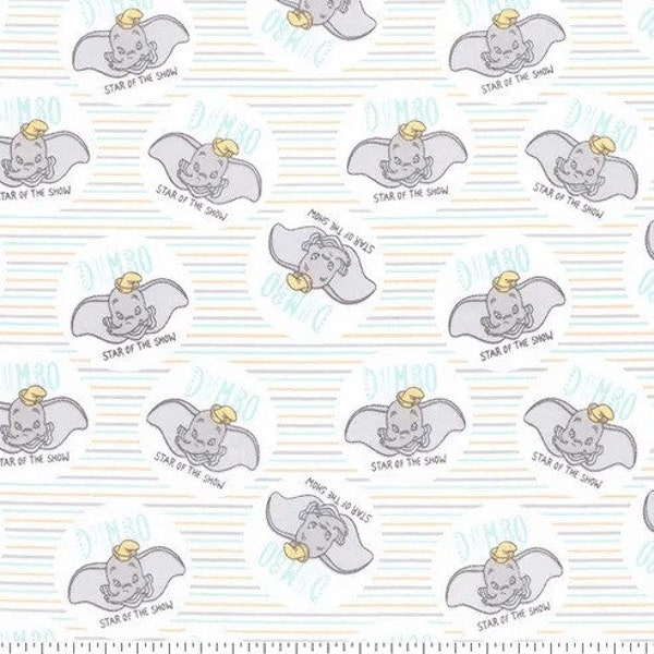 Disney Dumbo My Little Circus Star of the Show Baumwoll Quilting Stoff 1/2 YARD