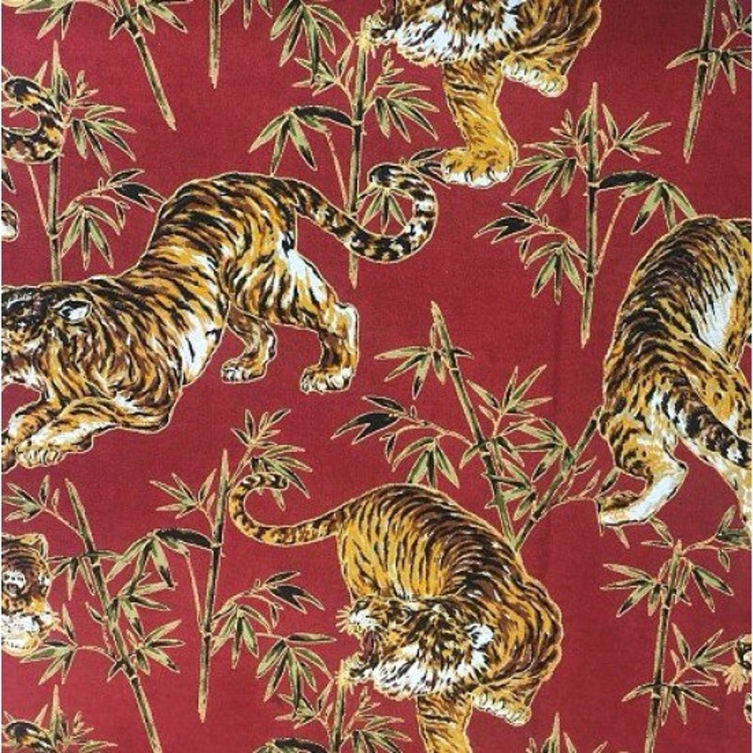 Tigers Taigasu Japanese Metallic Highlights Red 64400/102 Cotton ...