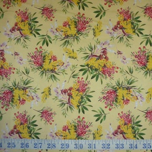 Botanicum Bliss Beauty Floral Bouquet Bliss Cream Cotton Quilting Fabric 1/2 YARD
