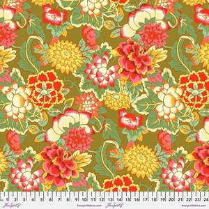 Tela de algodón para acolchado Kaffe Fassett Cloisonne Moss Pwgp046 (1/2 yarda)