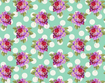 Curiouser and Curiouser  Painted Roses Wonder Tula Pink Cotton Quilting Fabric 1/2 YARD