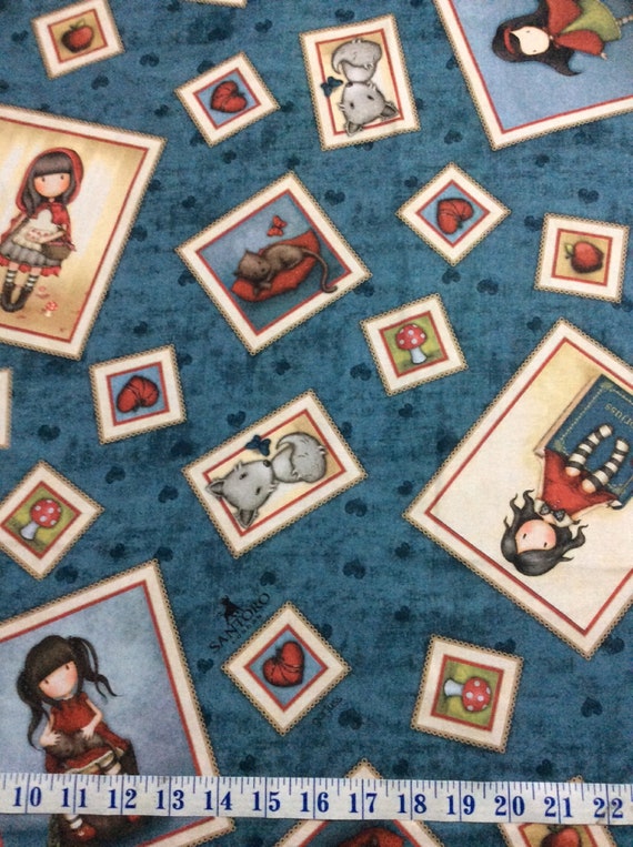 Birds of a Feather Girl Patches Santoro Gorjuss Beige Cotton Fabric Fat Quarter