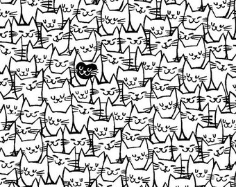 Smiling Cats 108 inch Backing 51120 Cotton Quilting Fabric 1/2 YARD