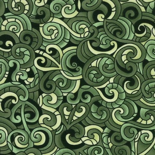 Kiwi Maori New Zealand Koru Frond Green Cotton Quilting Fabric Etsy