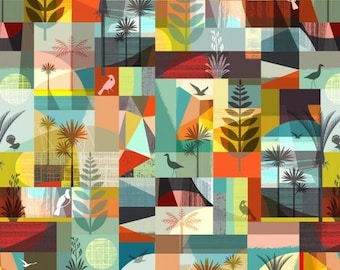 Neuseeland Vögel von Aotearoa Allover Baumwolle Quilt Stoff 1/2 YARD