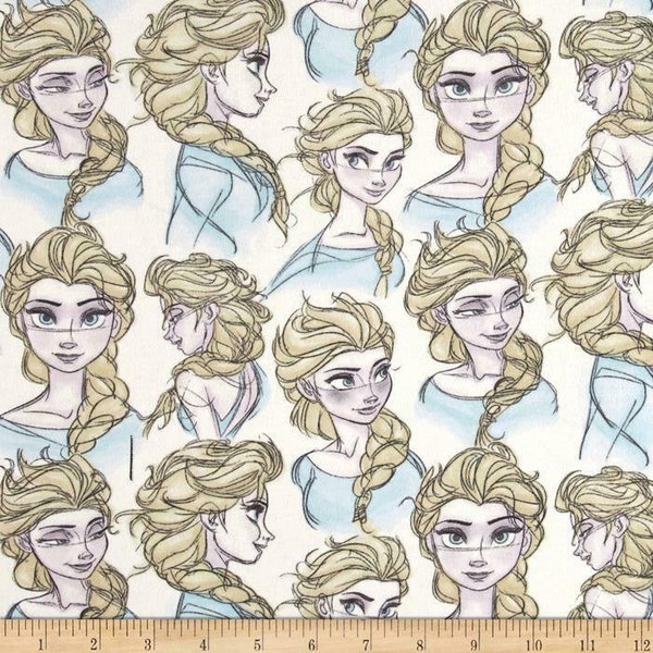 Disney Frozen Elsa Sketchs Stretch Knit Fabric Suit T Shirts 1/2 Yard