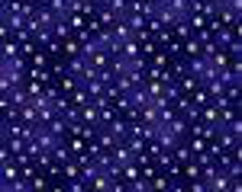 Celestial Magic Stars Indigo Gold Highlights Cotton Quilting Fabric 1/2 YARD