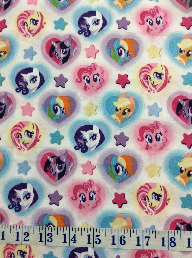 My Little Pony Heart Toss Multi Cotton Quilting Fabric 12 YARD