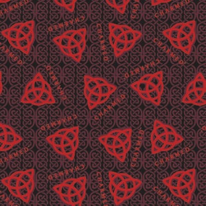 Cbs Charmed Tv Show Burgundy Cotton Quilting Fabric 1/2 Yard