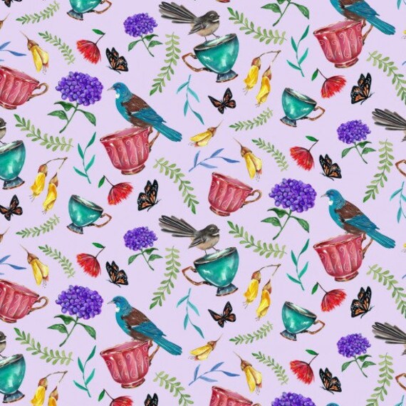 Garden High Tea Cups and Birds Garden High Tea Cups and Birds
