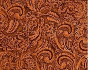 Big Sky Country Fabric by Michael Miller Tooled Leather on