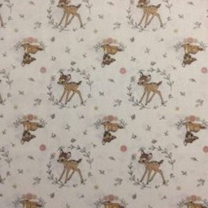 Disney Bambi Baby Framed Cream Cotton Quilting Fabric 1/2 YARD