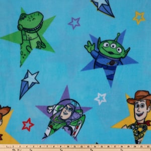 Disney Toy Story Woody Buzz and friends FLEECE Fabric 1 YARD