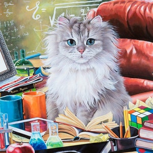 Einstein die Katze AL44651C1 Baumwoll Quilt Stoff Panel
