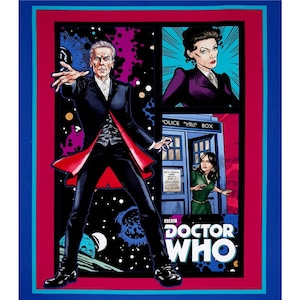 Doctor Who Teléfono Caja Panel Azul Algodón Tejido acolchado