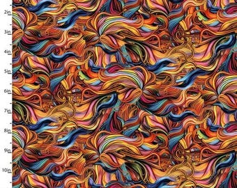 Drinkers of the Wind Horses Windblown Manes Tails 22356-MLT Cotton Quilting Fabric 1/2 YARD
