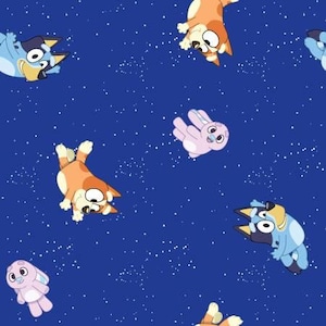 Disney Junior Bluey and Friends Goodnight 78288A620715 Tecido de algodão para quilting 1/2 JARDA