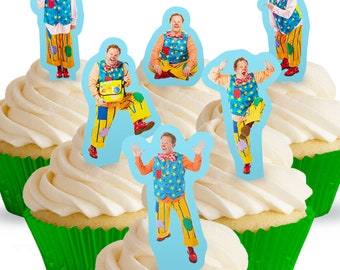 Toppershack 12 x PRE-CUT Mr Tumble Stand Up Edible Cake Toppers