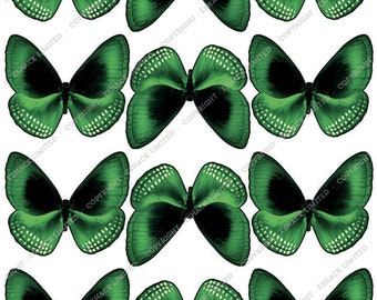 Cakeshop 12 x PRE-CUT Green Butterfly Edible Cake Toppers BT031