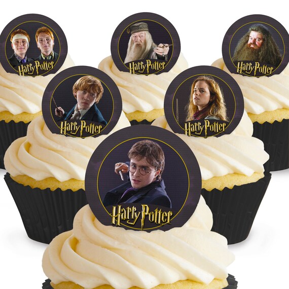 Toppershack 12 X Pre Cut Harry Potter Edible Cake Toppers Etsy