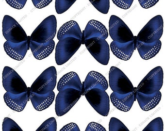Cakeshop 12 x PRE-CUT Blue Butterfly Edible Cake Toppers BT028