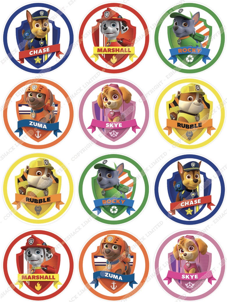 printable free printable paw patrol cake topper