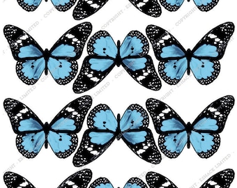 Cakeshop 12 x PRE-CUT Light Blue Butterfly Edible Cake Toppers BT042