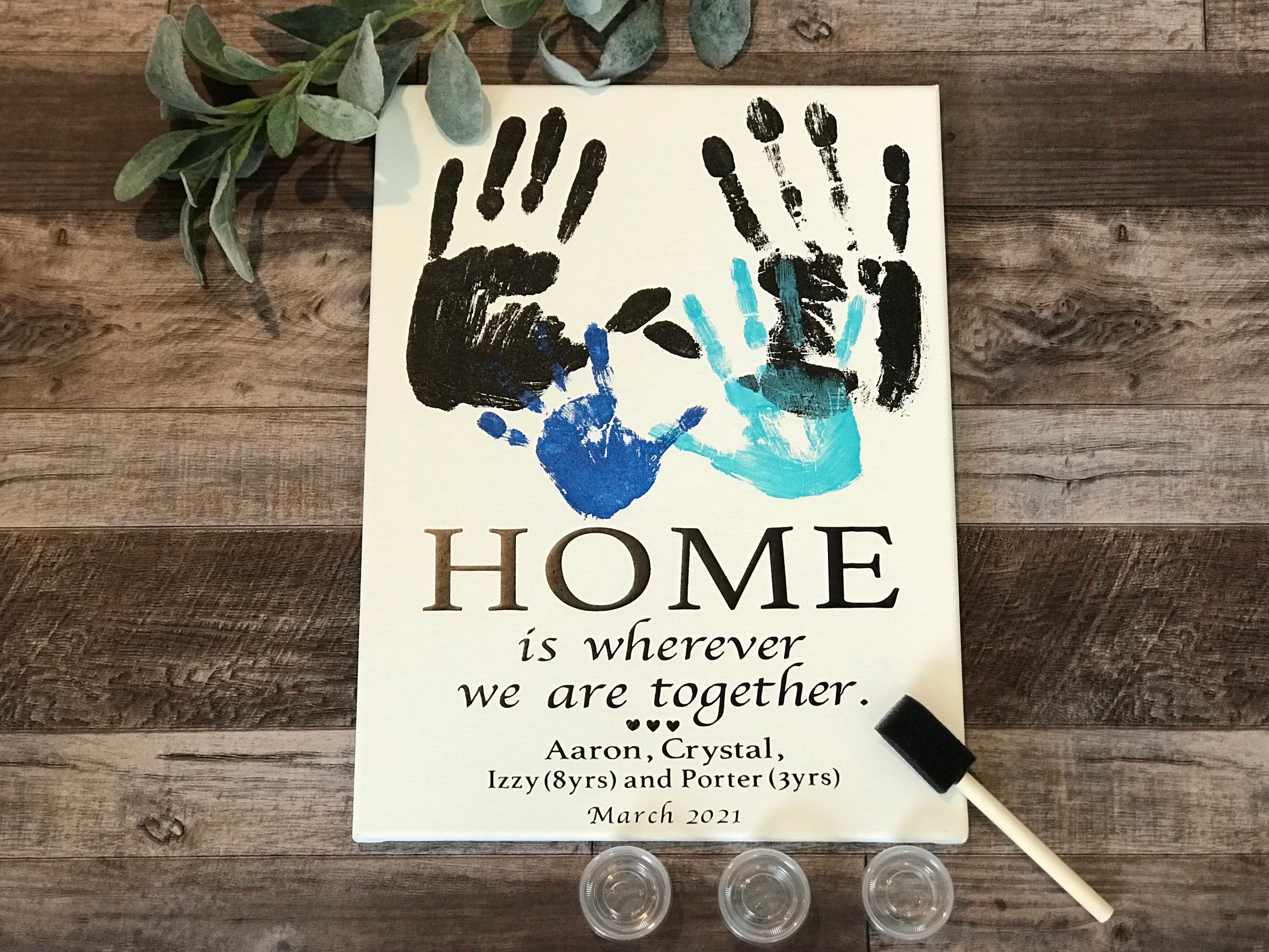 Family Handprint Canvas Kit / Personalized Family Handprints / Etsy